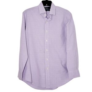 POLO Ralph Lauren Men Regent Shirt Size 15.5 Purple White Plaid Custom Fit